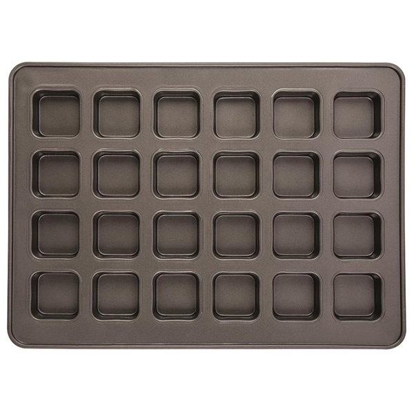 Choice 24 Cup 3.5 oz. Non-Stick Carbon Steel Muffin / Cupcake Pan - 21 1/2 x 15 1/2